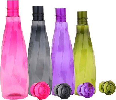 PODDAR RETAIL Lazer Design Leakproof Multicolour water bottle,(Set of 4)) 1000 ml Bottle(Pack of 4, Multicolor, PET)