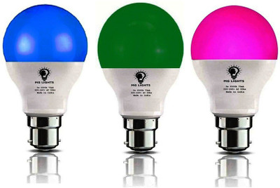mg lights 5 W Basic Round B22 LED Bulb(Green, Pack of 3)