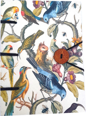 tarun craft Eco Friendly Unruled Handmade Paper Made of Cotton Rags Familly of Sparrow ( A5 Diary Unruled 144 Pages(Multicolor)