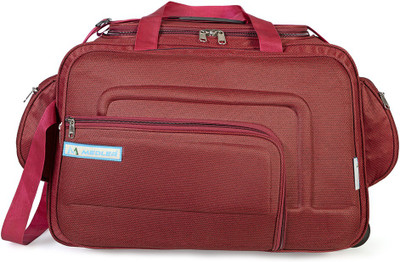 MEDLER AQUIVERS-RED Polyester Waterproof Cabin Size Luggage Duffle Strolley Bag Duffel With Wheels (Strolley)