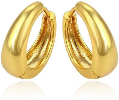 HOUSEOFTRENDZZ GOLD PLATED SIMPLE BALI DESIGN AS EARINGS (1 PAIR) Metal Huggie Earring