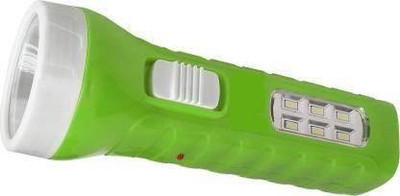 AKR 7W LASER LED TORCH WITH MINI LED EMERGENCY LIGHT Torch 4 hrs Torch Emergency Light(Green)