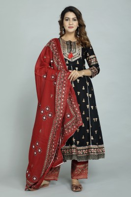 Patni Ethnic Printed Kurta, Palazzo & Dupatta Set