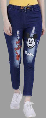 GLAMHOOD Jogger Fit Women Dark Blue Jeans