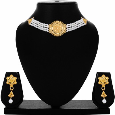 Krishnam Fashion Brass Gold-plated Gold Jewellery Set(Pack of 1)