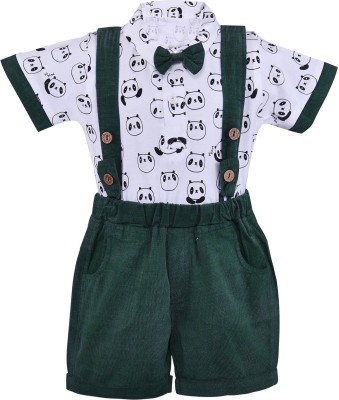 Wishkaro Dungaree For Baby Boys Casual Printed Polycotton(Green, Pack of 1)
