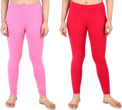 PREEGO Ankle Length Western Wear Legging(Pink, Solid)