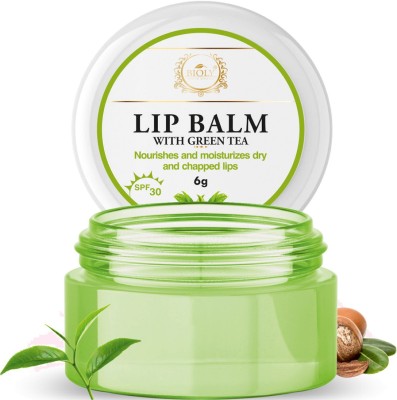 Bioly Green Tea Lip Balm (SPF 30) for Lighten Dark Lips & Repair Dry, Damaged Lips Green Tea(Pack of: 1, 6 g)