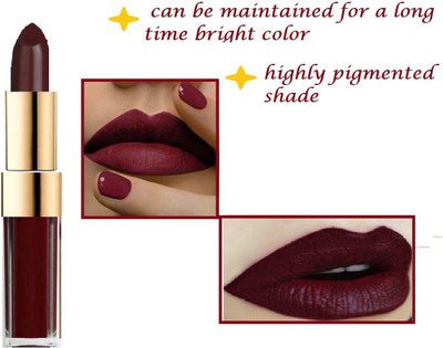 ADJD 2 IN 1 MATTE LIQUID LIPSTRICK MATTE FINISH LONG LASTING EFFECT(MAROON, 10 ml)