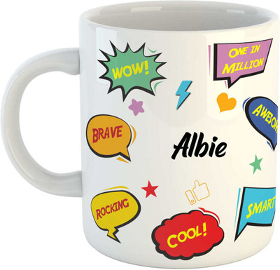 Impresion Albie Coffee Cup Birthday Gift for Daughter, Son, Sister, Brother, Name -Albie Ceramic Coffee Mug(350 ml)