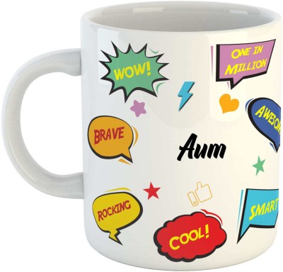 Impresion Aum Coffee Cup Birthday Gift for Daughter, Son, Sister, Brother, Name -Aum Ceramic Coffee Mug(350 ml)