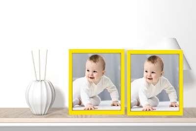 KDM Home Decor Wood Table Photo Frame(Yellow, 2 Photo(s), 4x6)