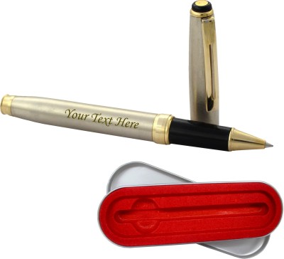 K K CROSI Name Written Pen for Gift Chrome body Unique Design Roller Ball Pen(Blue Ink)