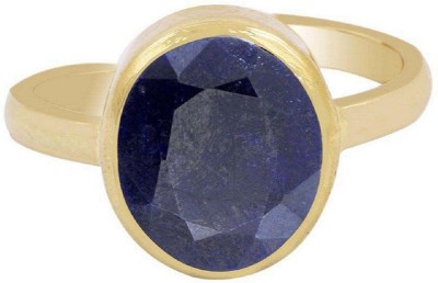 Senroar Neelam Gold Plated Ring Jaipur Gemstone Brass Sapphire Gold Plated Ring