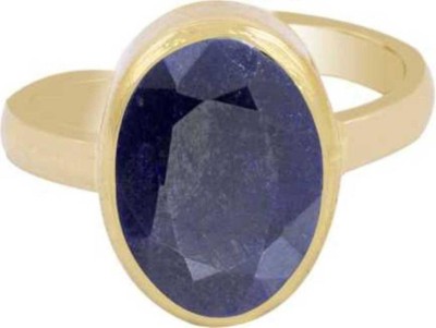 Senroar Neelam Natural Adjustable RING Stone Sapphire Ring Brass Sapphire Gold Plated Ring