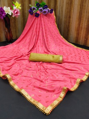 Kailash Printed Daily Wear Lycra Blend Saree(Pink)