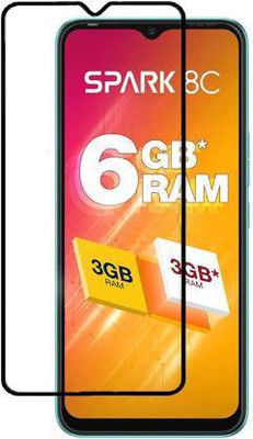VISHZONE Edge To Edge Tempered Glass for TECNO SPARK 8C(Pack of 1)