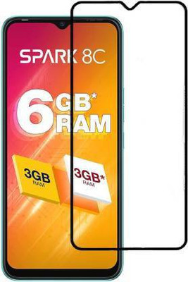 VISHZONE Edge To Edge Tempered Glass for TECNO SPARK 8C(Pack of 1)