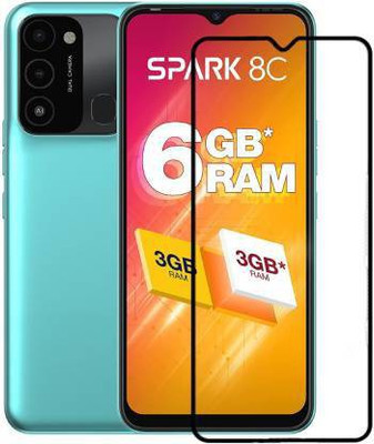 VISHZONE Edge To Edge Tempered Glass for TECNO SPARK 8C(Pack of 1)