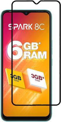 VISHZONE Edge To Edge Tempered Glass for TECNO SPARK 8C(Pack of 1)