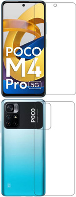 wooden craft Front and Back Tempered Glass for POCO M4 Pro 5G {Flexible}, 21091116AG, MZB0BGVIN, M4 Pro 5G(Pack of 2)