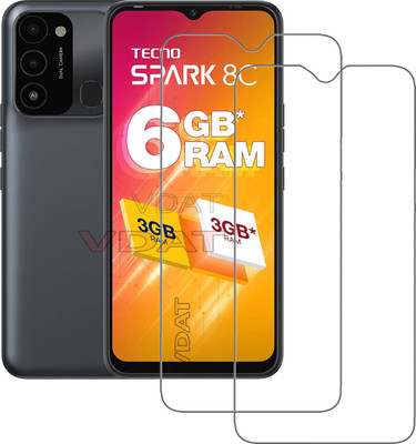 VDAT Tempered Glass Guard for Tecno SPARK 8C(Pack of 2)