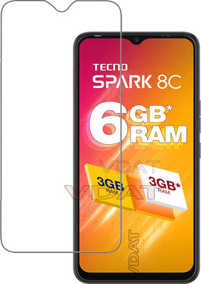 VDAT Tempered Glass Guard for Tecno SPARK 8C(Pack of 1)
