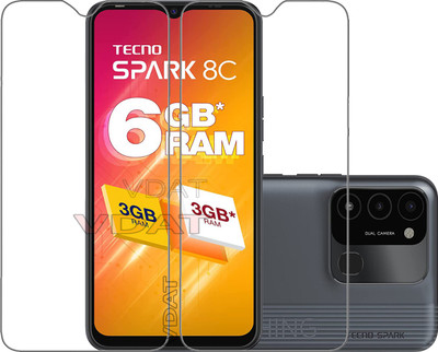 VDAT Tempered Glass Guard for Tecno SPARK 8C(Pack of 2)