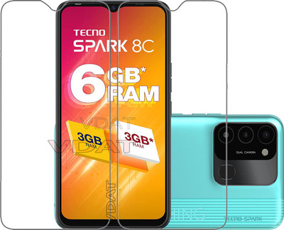 VDAT Tempered Glass Guard for Tecno SPARK 8C(Pack of 2)