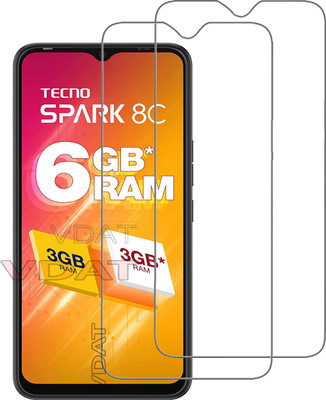 VDAT Tempered Glass Guard for Tecno SPARK 8C(Pack of 2)