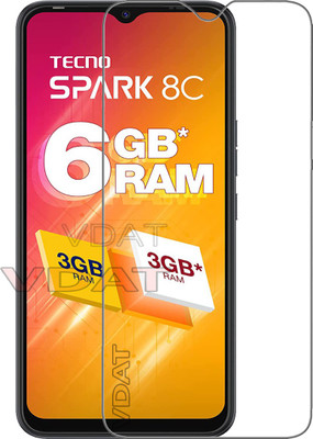 VDAT Tempered Glass Guard for Tecno SPARK 8C(Pack of 1)