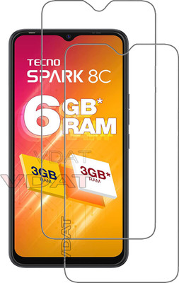 VDAT Tempered Glass Guard for Tecno SPARK 8C(Pack of 2)