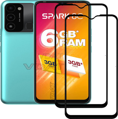 VDAT Tempered Glass Guard for Tecno SPARK 8C(Pack of 2)