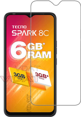 VDAT Tempered Glass Guard for Tecno SPARK 8C(Pack of 1)
