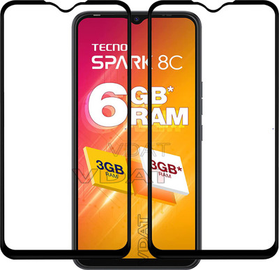 VDAT Tempered Glass Guard for Tecno SPARK 8C(Pack of 2)