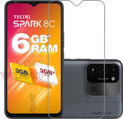 VDAT Tempered Glass Guard for Tecno SPARK 8C(Pack of 1)