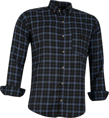 Indi Hemp Men Checkered Casual Blue, Black Shirt