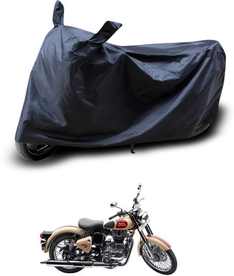 PAGORA Waterproof Two Wheeler Cover for Royal Enfield(Bullet 500, Black)
