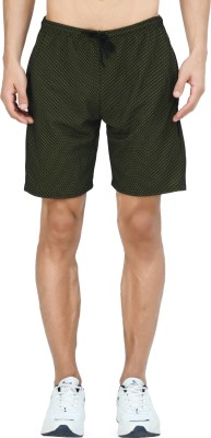 Indistar Solid Men Green Bermuda Shorts