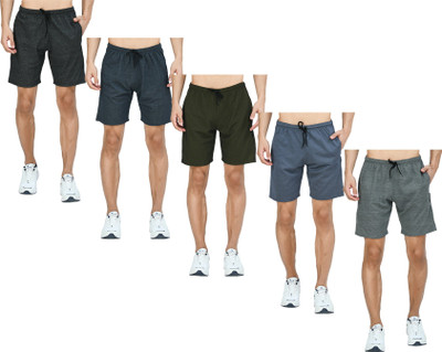 Indistar Solid Men Multicolor Bermuda Shorts