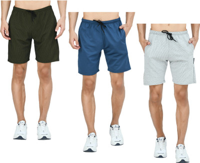 Indistar Solid Men Multicolor Bermuda Shorts