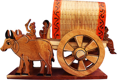 Bankura Traditional Art Center Bullock cart Wooden handicrafts Items Home Decor Table Wall Showpiece 30 cm Decorative Showpiece  -  30 cm(Wood, Clear)