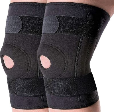 YUVORA Adjustable Compression Knee Patellar Tendon Support Brace belt for Men Women Knee Support(Black)