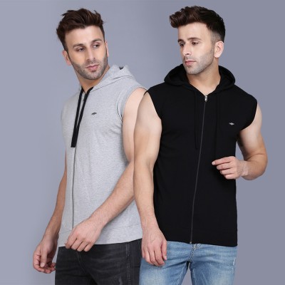 Tees Collection Solid Men Hooded Neck Multicolor T-Shirt