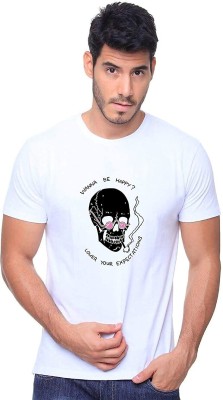 ELEGANT FOX Printed Men Round Neck White T-Shirt