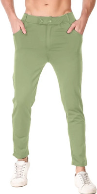 TopQore Solid Men Light Green Track Pants
