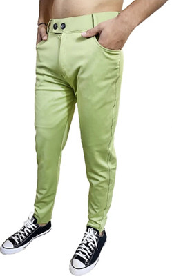 TopQore Solid Men Light Green Track Pants