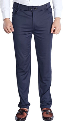 RKM STORE Solid Men Blue Track Pants