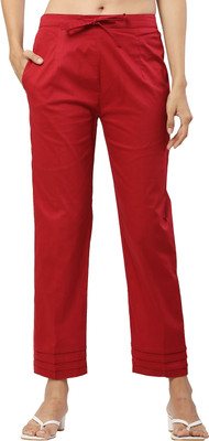 Aasma Creatives Regular Fit Women Maroon Trousers