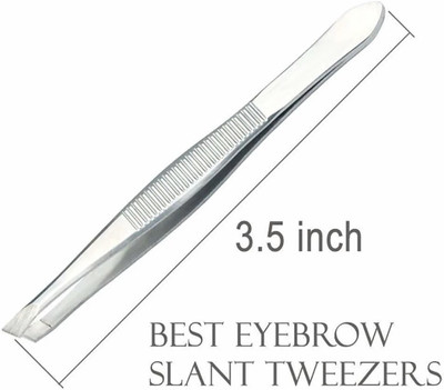 Vebo Stainless Steel Tweezer Eyebrow Plucker Slant Tip Puller
